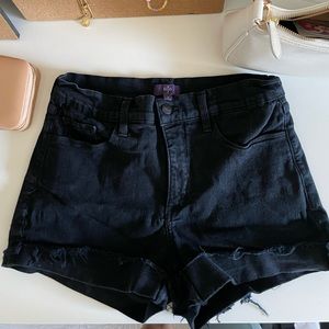 High waisted black shorts